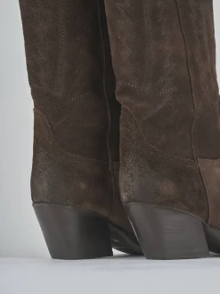 Stivali tacco 6cm camoscio testa