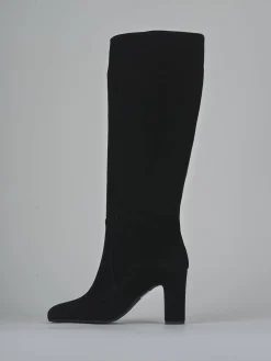 Stivali tacco 8cm camoscio nero