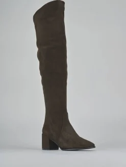 Stivali tacco 6cm camoscio testa