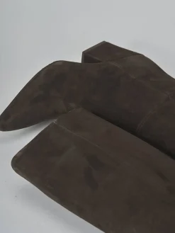 Stivali tacco 8cm camoscio testa