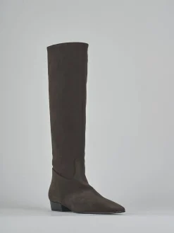 Stivali tacco 3cm camoscio testa