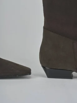 Stivali tacco 3cm camoscio testa