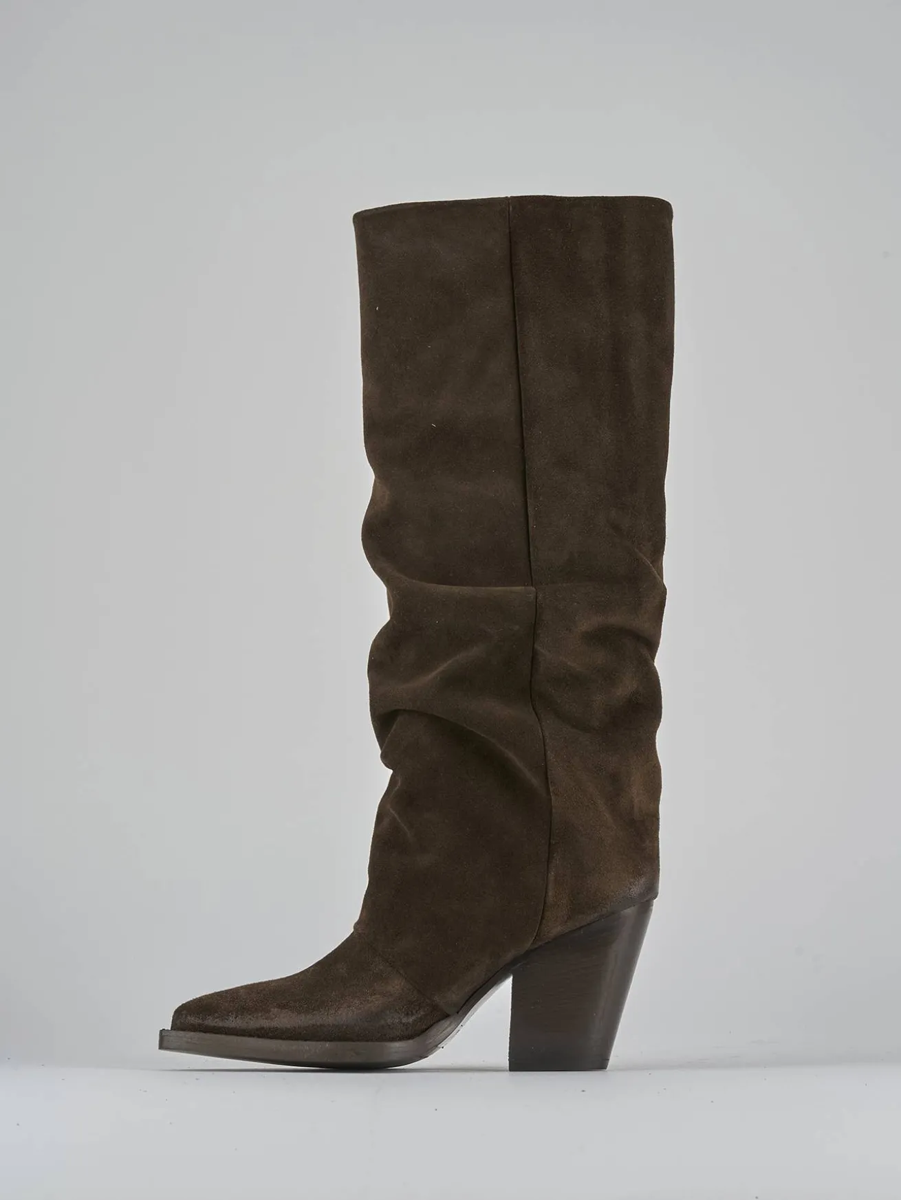 Stivali tacco 9cm camoscio testa