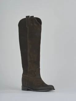 Stivali tacco 2cm camoscio testa