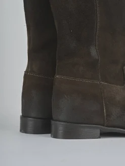 Stivali tacco 2cm camoscio testa