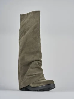 Stivali tacco 3cm camoscio grigio