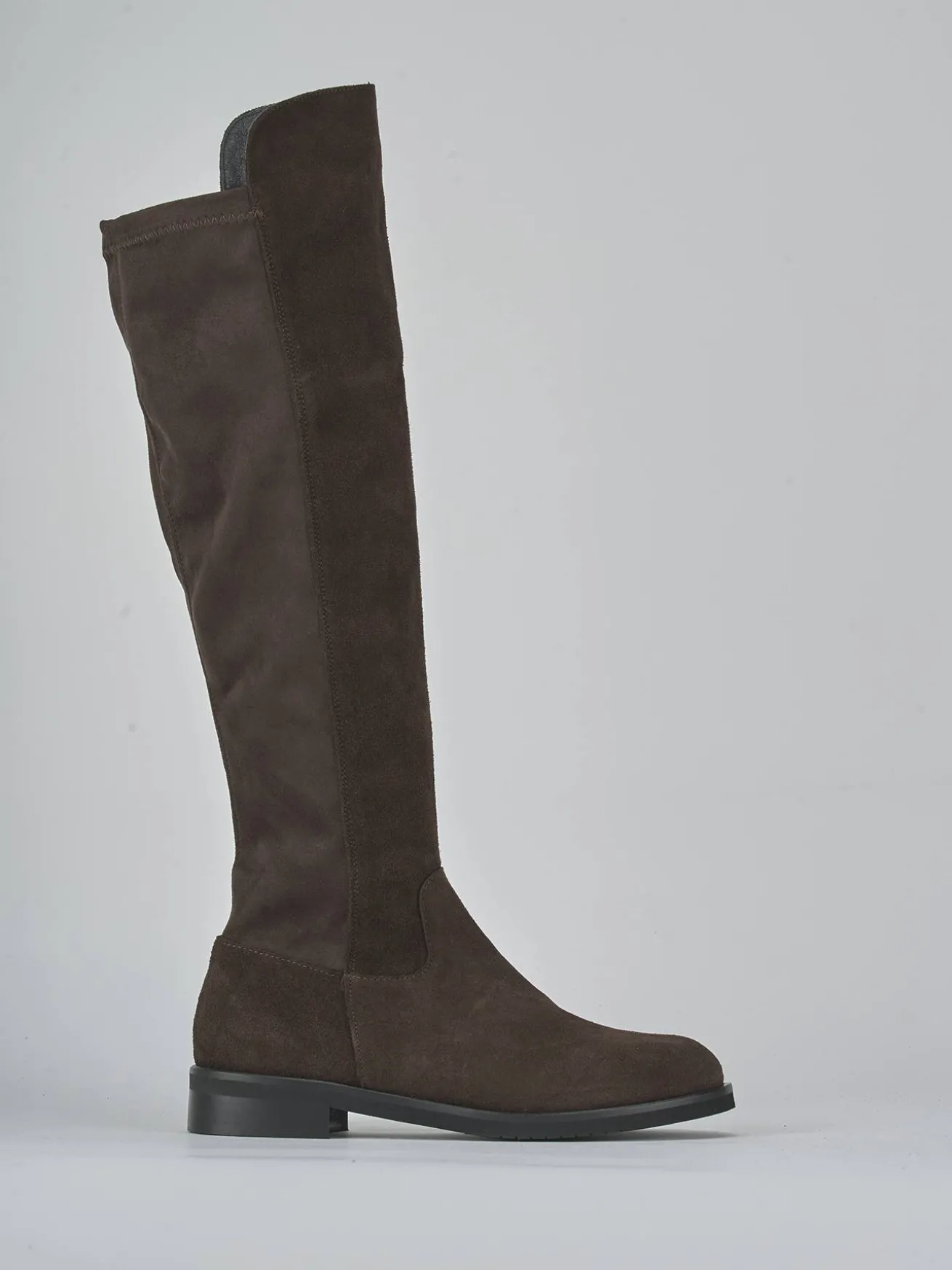 Stivali tacco 2cm camoscio testa