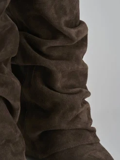 Stivali tacco 7cm camoscio testa