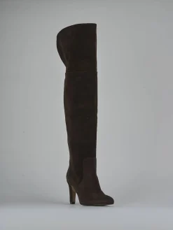 Stivali tacco 8cm camoscio testa