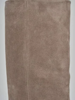 Stivali tacco 9cm camoscio marrone