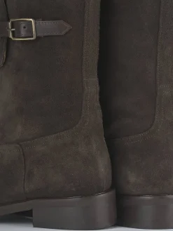 Stivali tacco 3cm camoscio testa