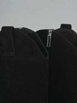 Stivali tacco 8cm camoscio nero