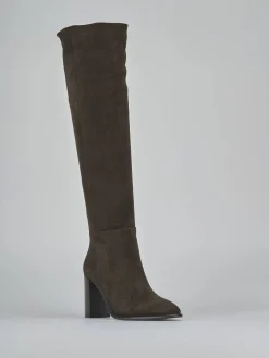 Stivali tacco 9cm camoscio testa