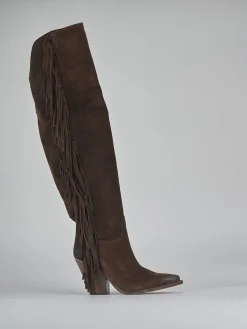 Stivali tacco 8cm camoscio testa