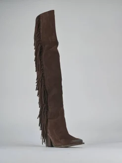 Stivali tacco 8cm camoscio testa