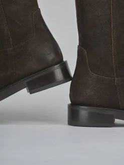 Stivali tacco 3cm camoscio testa