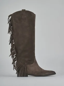 Stivali tacco 1cm camoscio testa