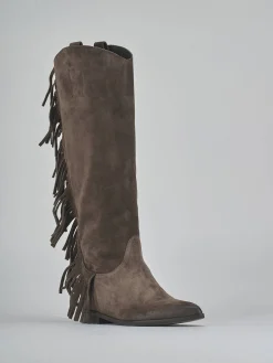 Stivali tacco 1cm camoscio testa