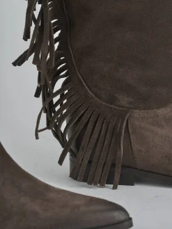 Stivali tacco 1cm camoscio testa