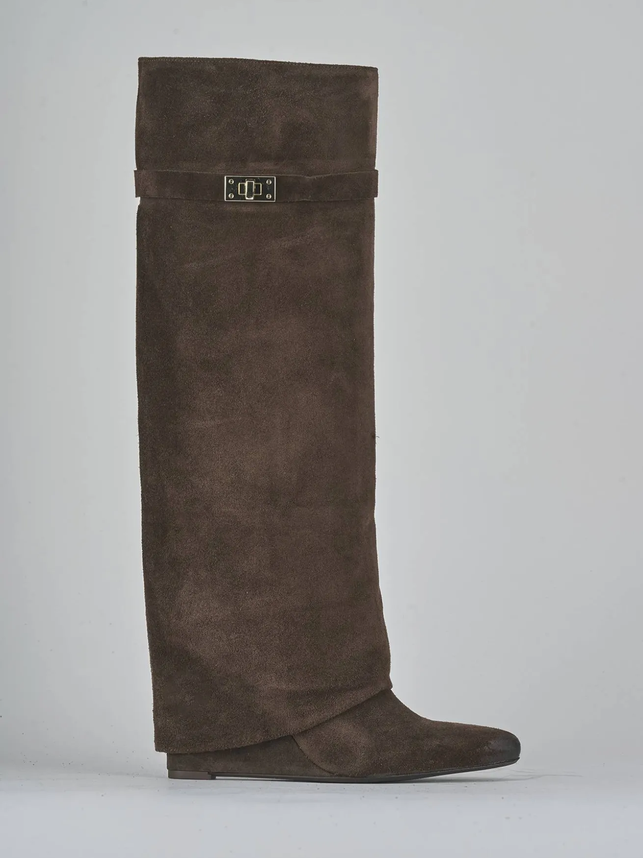 Stivali tacco 9cm camoscio testa