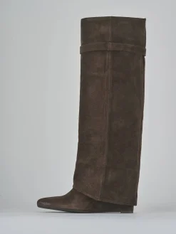 Stivali tacco 9cm camoscio testa