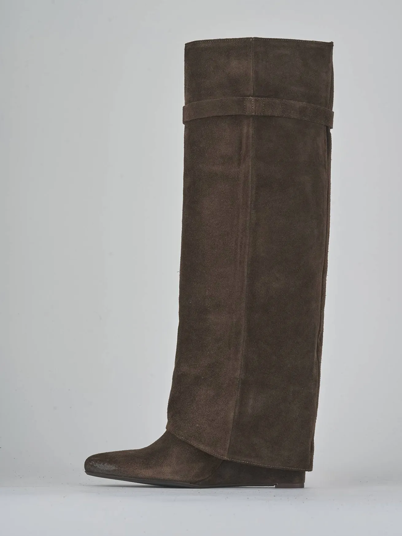 Stivali tacco 9cm camoscio testa