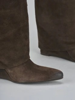 Stivali tacco 9cm camoscio testa