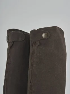 Stivali tacco 3cm camoscio testa