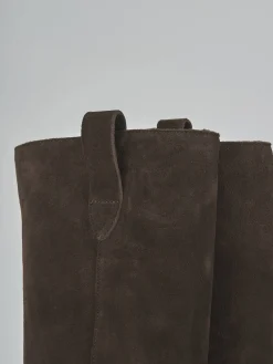 Stivali tacco 2cm camoscio testa