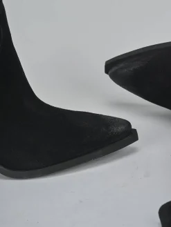 Stivali tacco 8cm camoscio nero