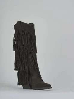 Stivali tacco 6cm camoscio testa