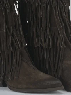 Stivali tacco 6cm camoscio testa