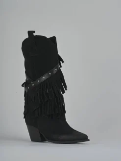 Stivali tacco 9cm camoscio nero