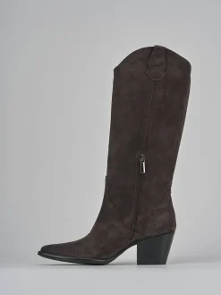 Stivali tacco 7cm camoscio testa