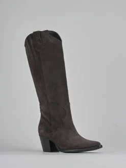 Stivali tacco 7cm camoscio testa