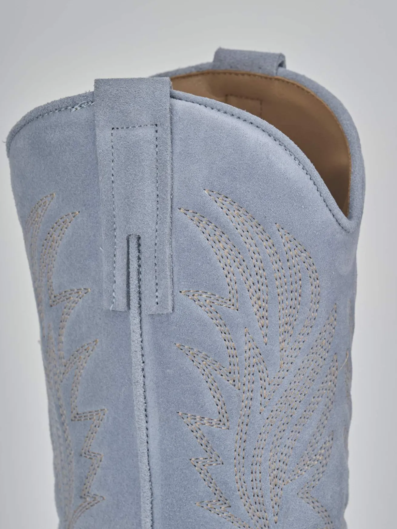 Stivali tacco 7cm camoscio azzurro