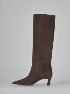 Stivali tacco 6cm camoscio testa