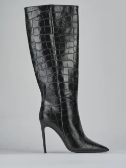 Stivali tacco 10cm cocco nero