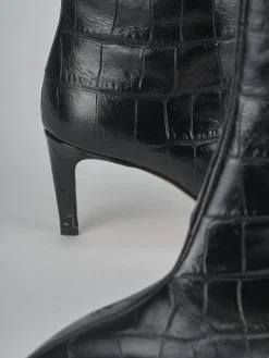 Stivali tacco 7cm cocco nero