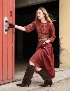 Stivali tacco 5cm cocco testa