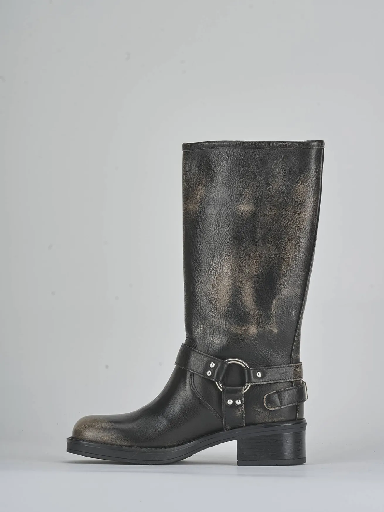 Stivali tacco 4cm pelle beige