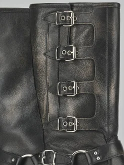 Stivali tacco 4cm pelle beige