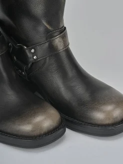 Stivali tacco 4cm pelle beige