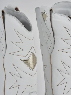 Stivali tacco 4cm pelle bianco