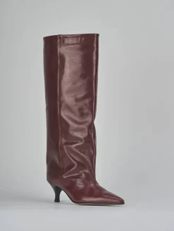 Stivali tacco 5cm pelle bordo'