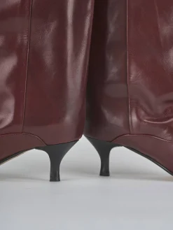 Stivali tacco 5cm pelle bordo'