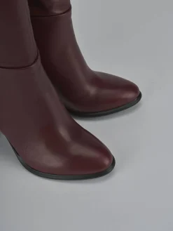 Stivali tacco 8cm pelle bordo'