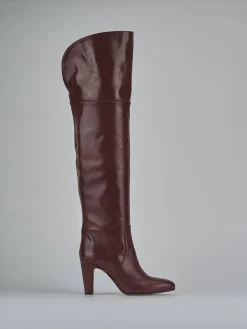 Stivali tacco 8cm pelle bordo'