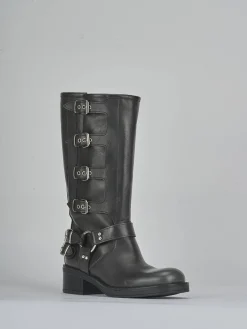 Stivali tacco 4cm pelle grigio