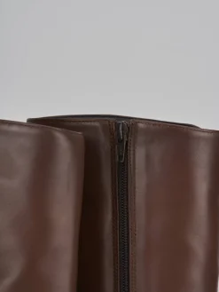 Stivali tacco 2cm pelle marrone